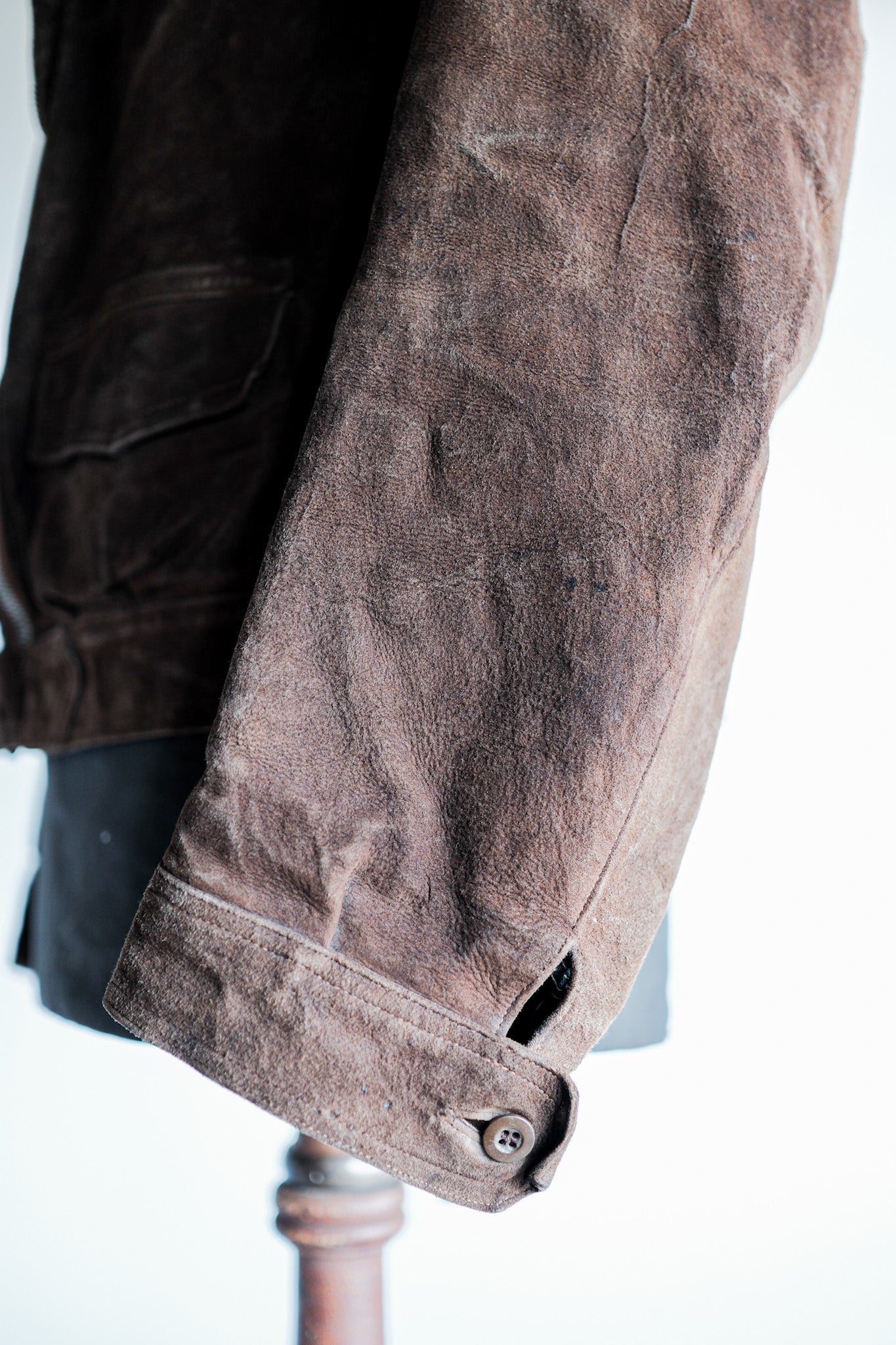 [~ 30 '] 프랑스 빈티지 스웨이드 가죽 사이클리스트 재킷