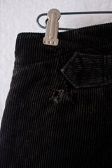 【~40's】French Vintage "Le Mont St. Michel" Black Corduroy Work Shorts