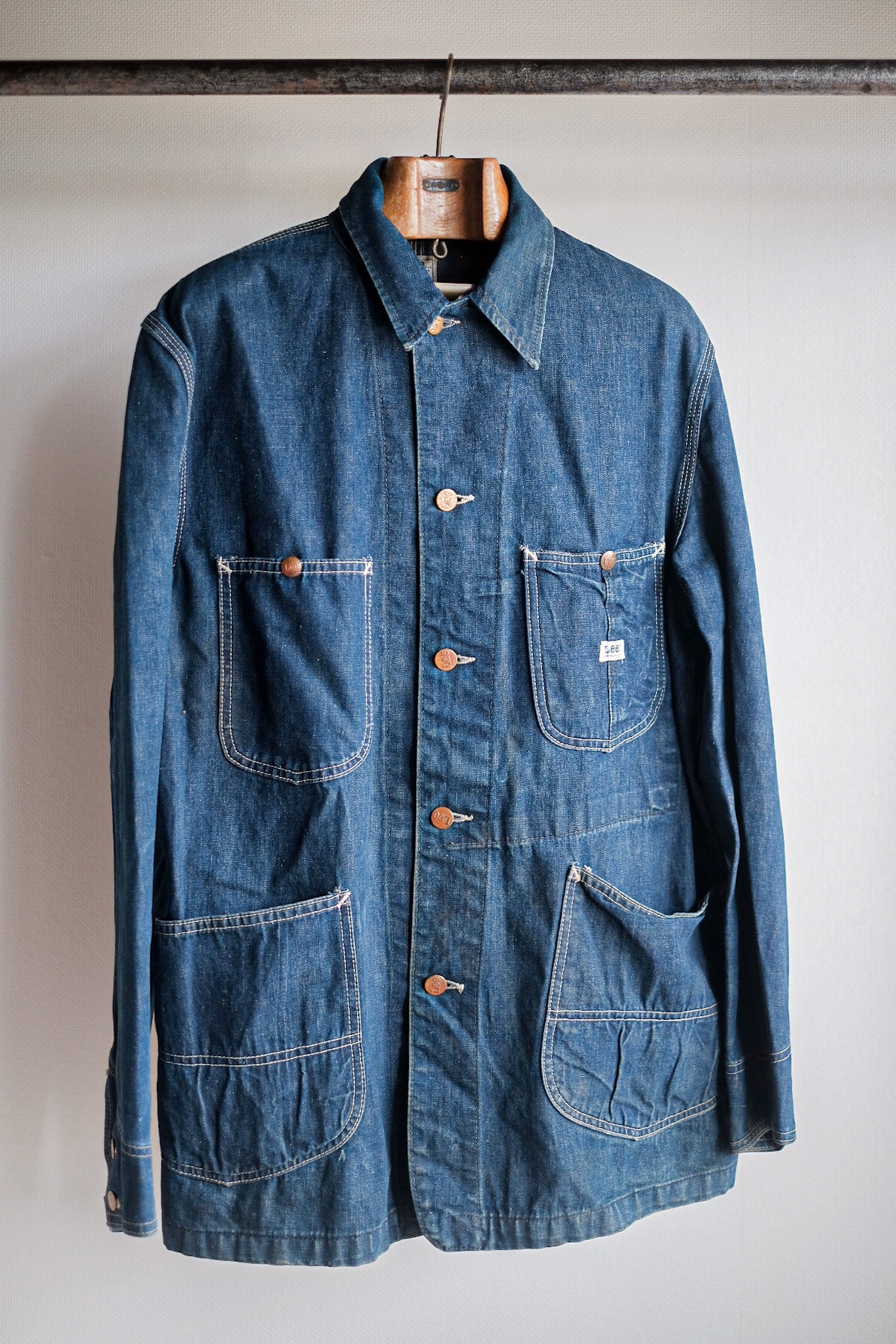 [~ 70 년대] 빈티지 리 91-J 데님 재킷 크기 .38R