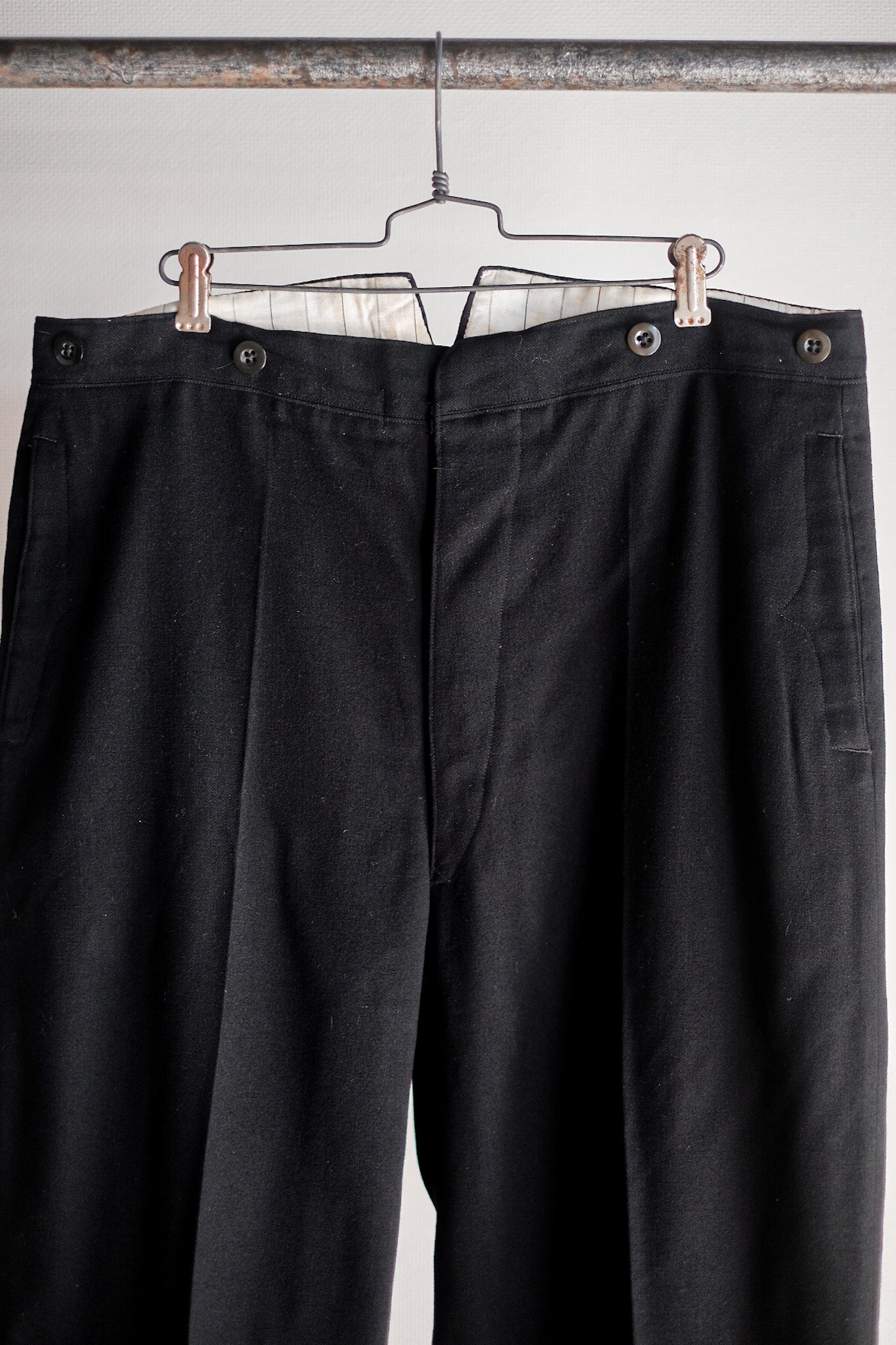 [~ 40's] กางเกงผ้าขนสัตว์สีดำโบราณเยอรมัน