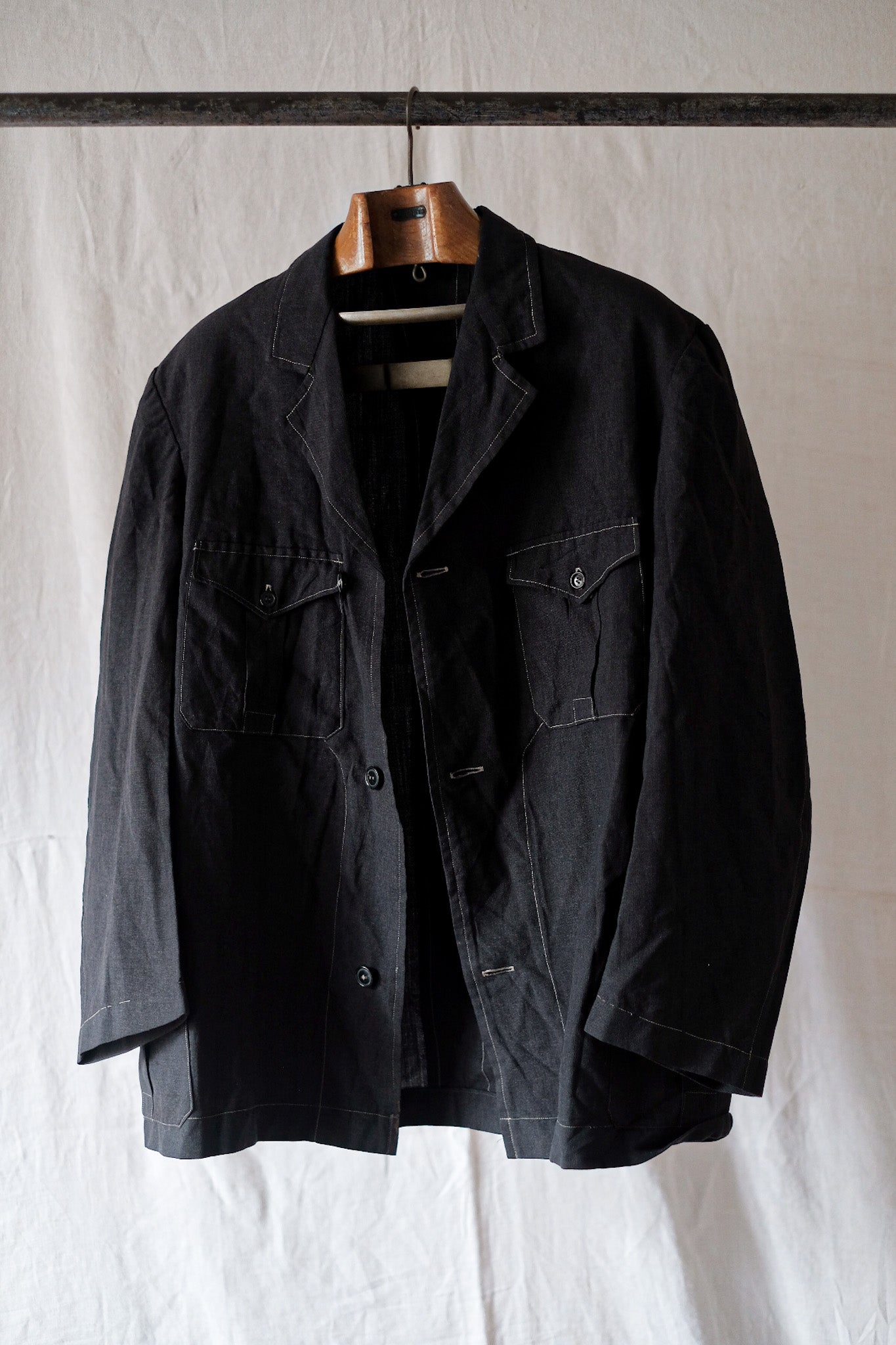 50's】French Vintage Light Wool Gabardine Work Jacket