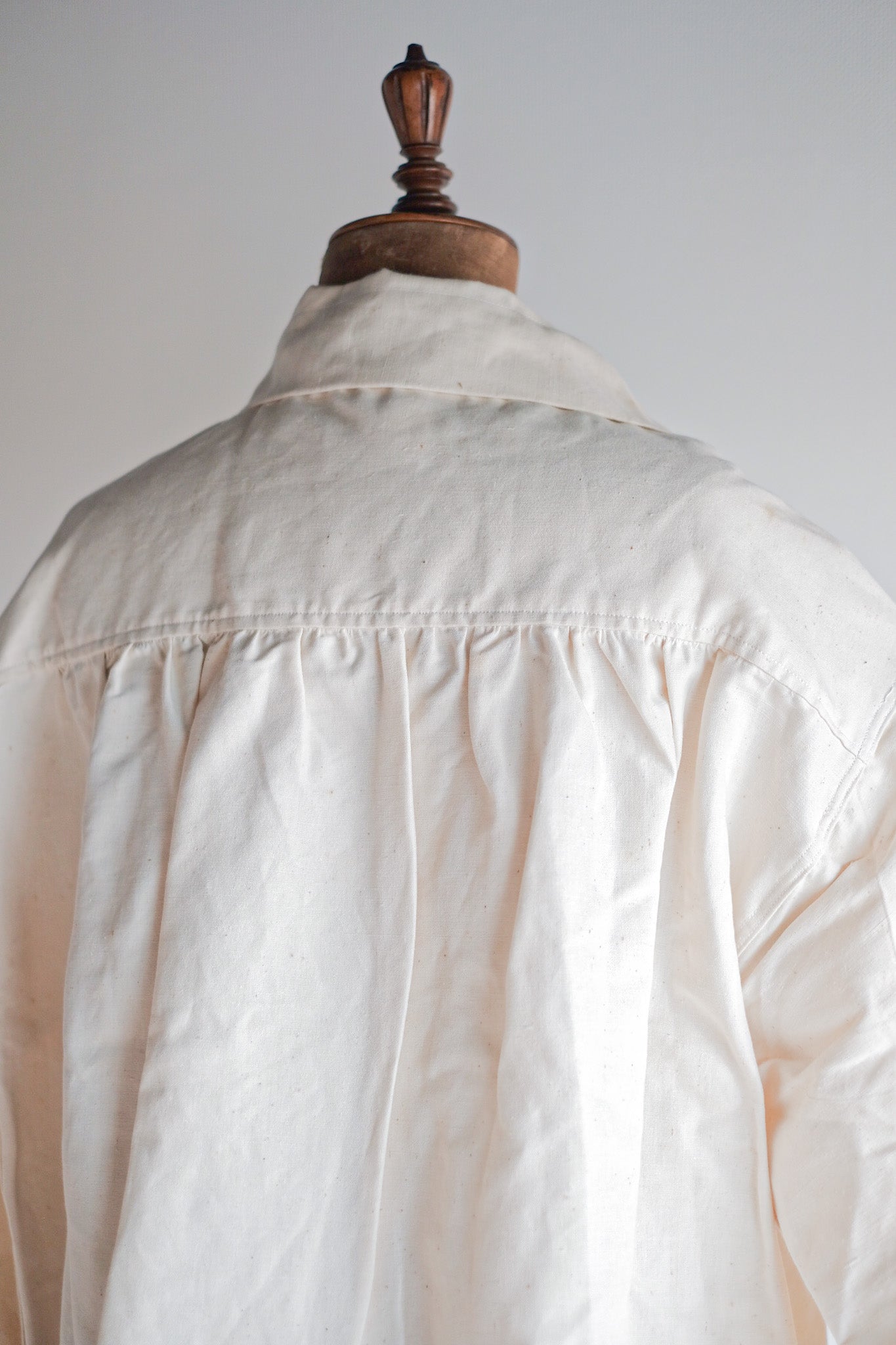 ［~50's］French Army Double Breasted Linen Coat Hospital Military "Dead Stock"