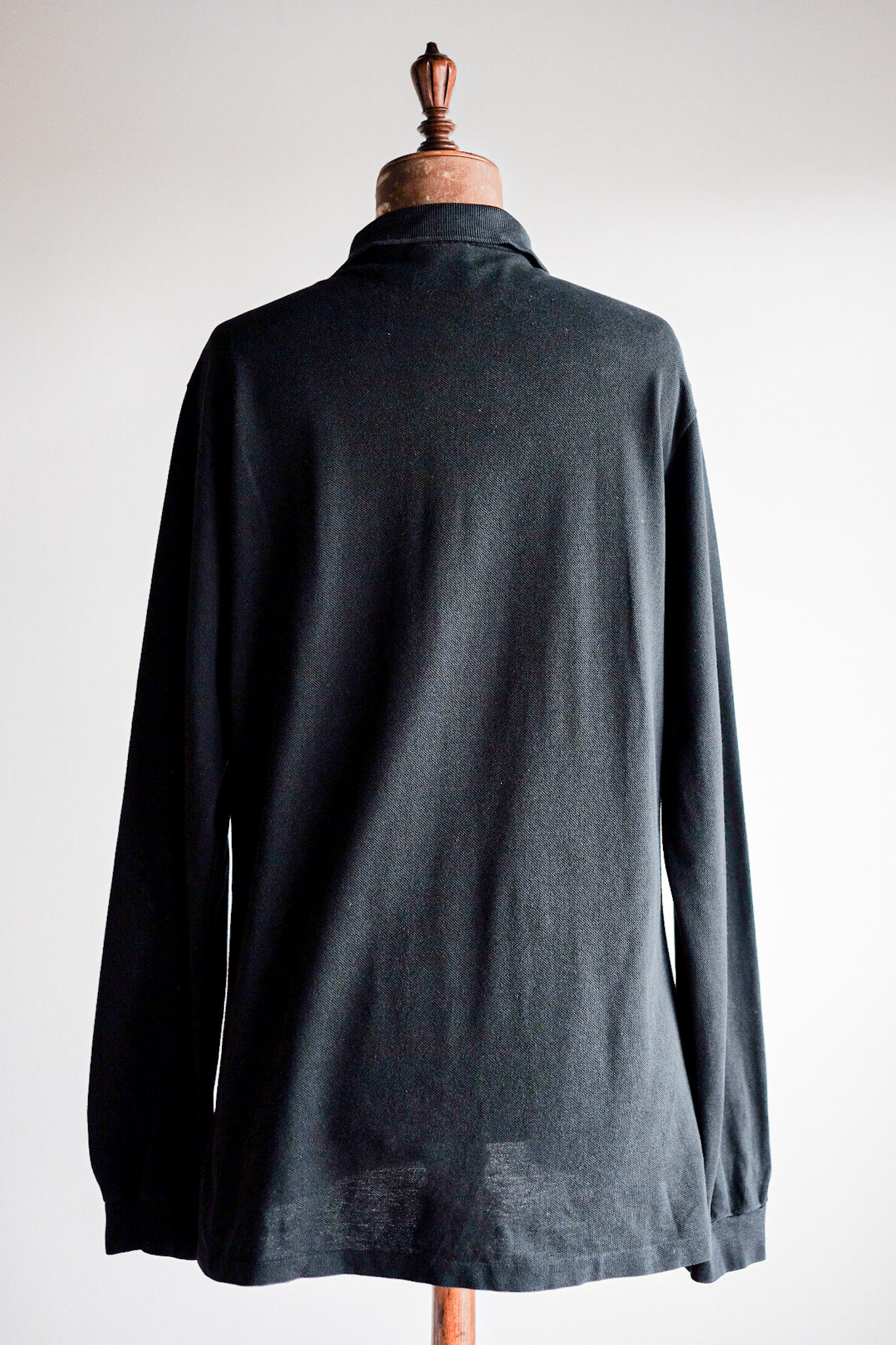 [~ 80 년대] Chemise lacoste l/s 폴로 셔츠 크기 .5 "Black"