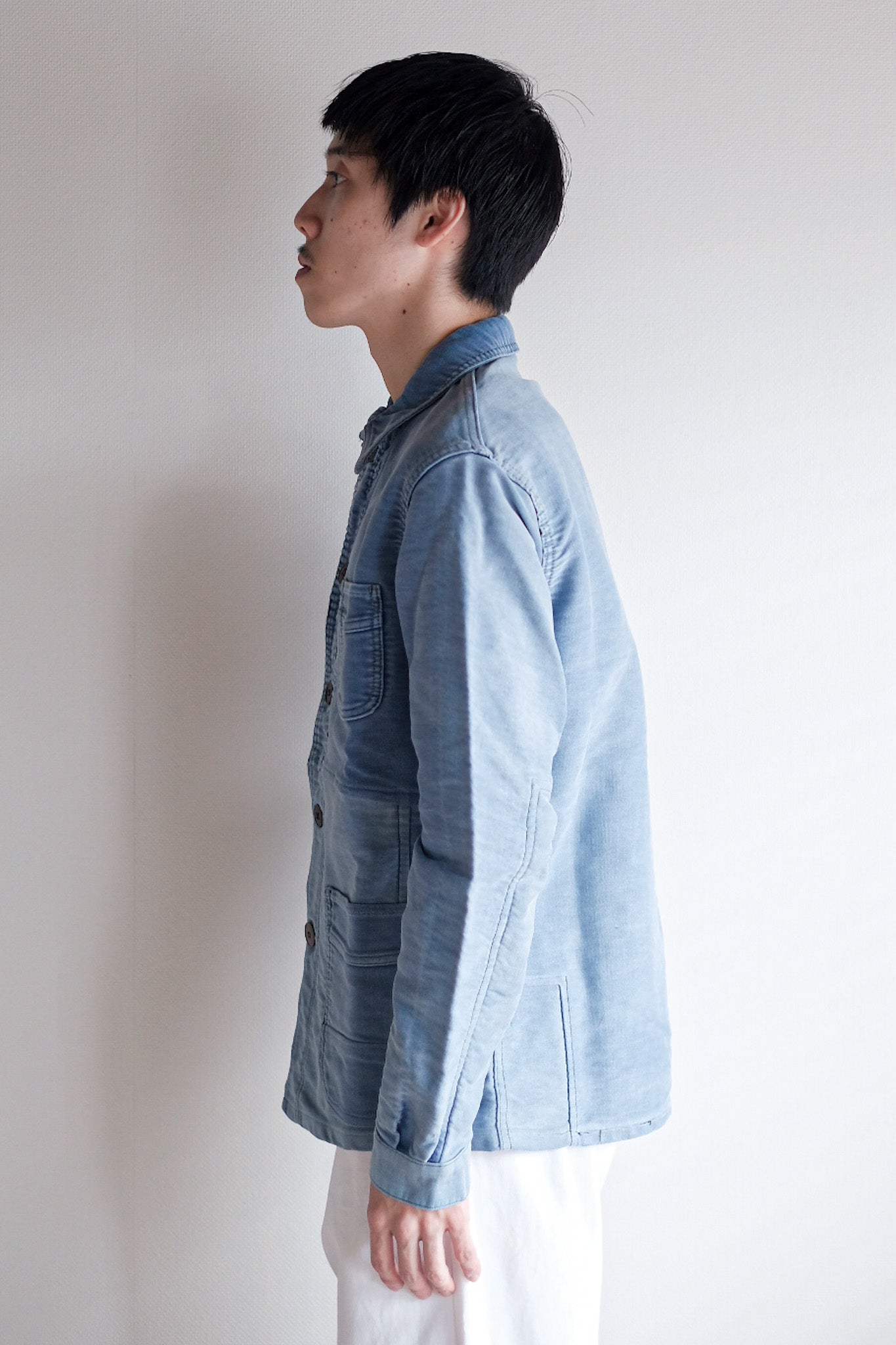 ［~50's］French Vintage Blue Moleskin Work Jacket "Le Mont St. Michel"