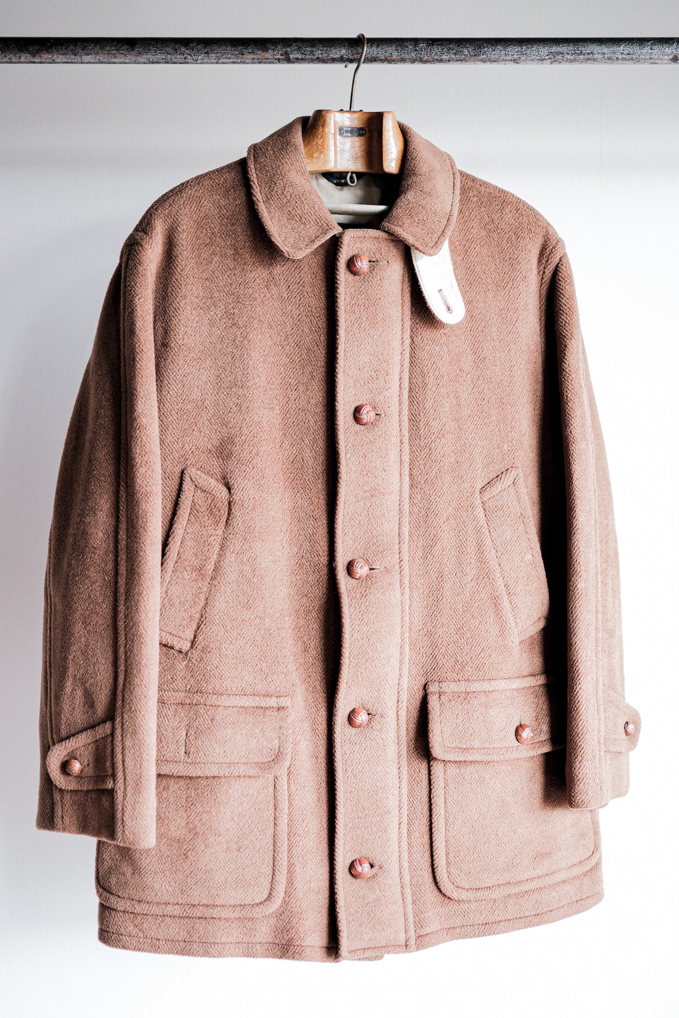 【~90's】Old INVERTERE Wool Jacket With Chin Strap "Moorbrook"