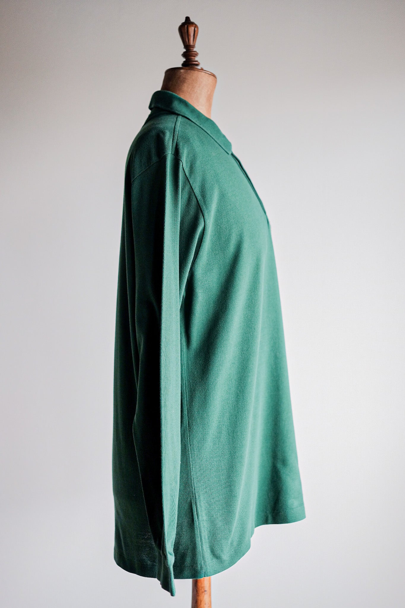 [〜80年代]顏料Lacoste l/s polo襯衫尺寸。5“森林綠色”