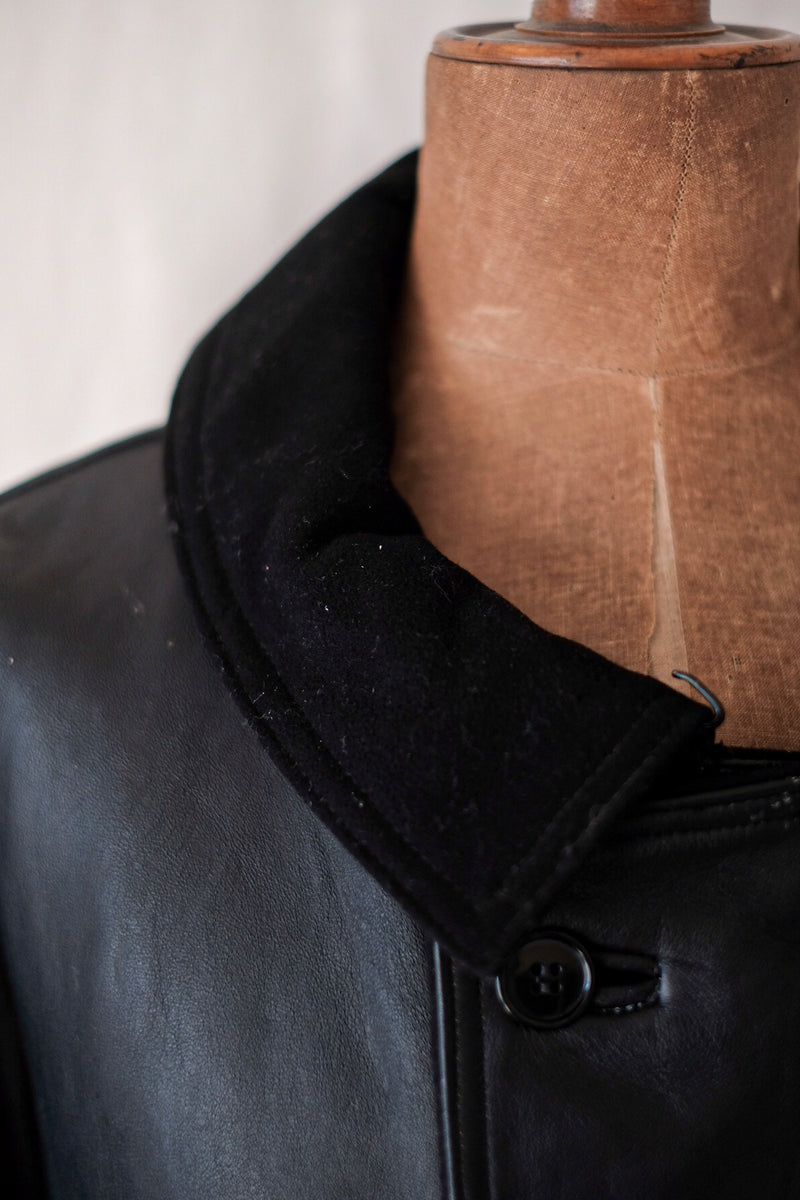 [~ 50's] แจ็คเก็ตหนัง LE Corbusier Vintage French Vintage "Collar Wool" "Dead Stock"