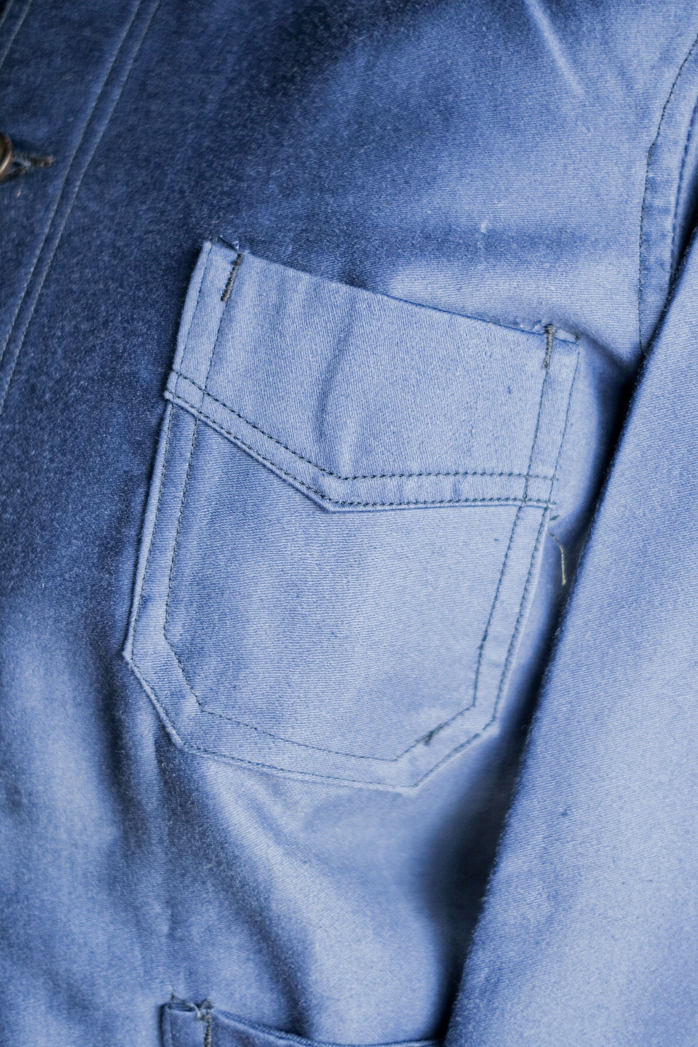 ［~40's］French Vintage Blue Moleskin Work Jacket "Dead Stock"