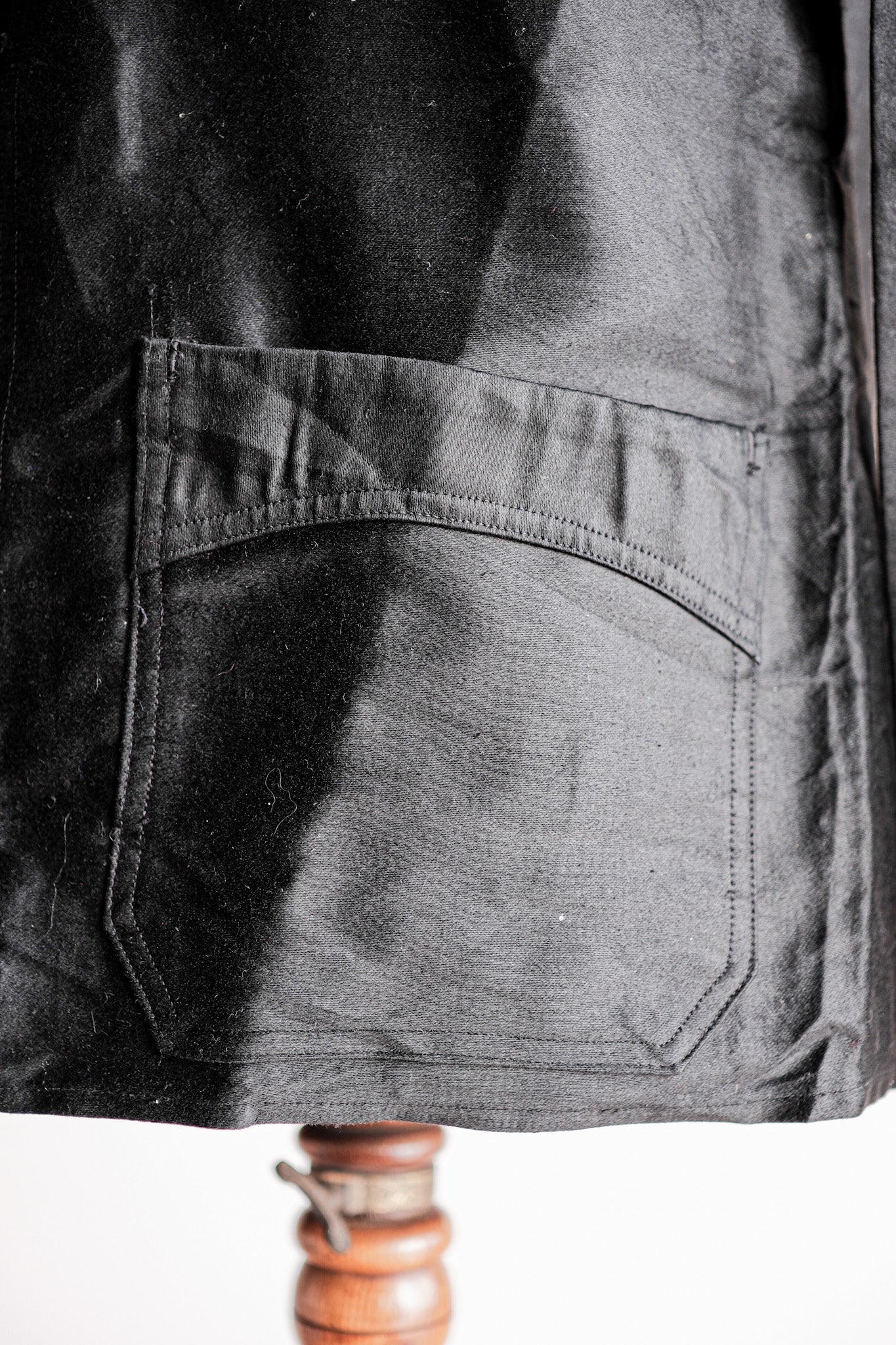 ［~40's］French Vintage Black Light Moleskin Work Jacket "Vulcain" "Dead Stock"