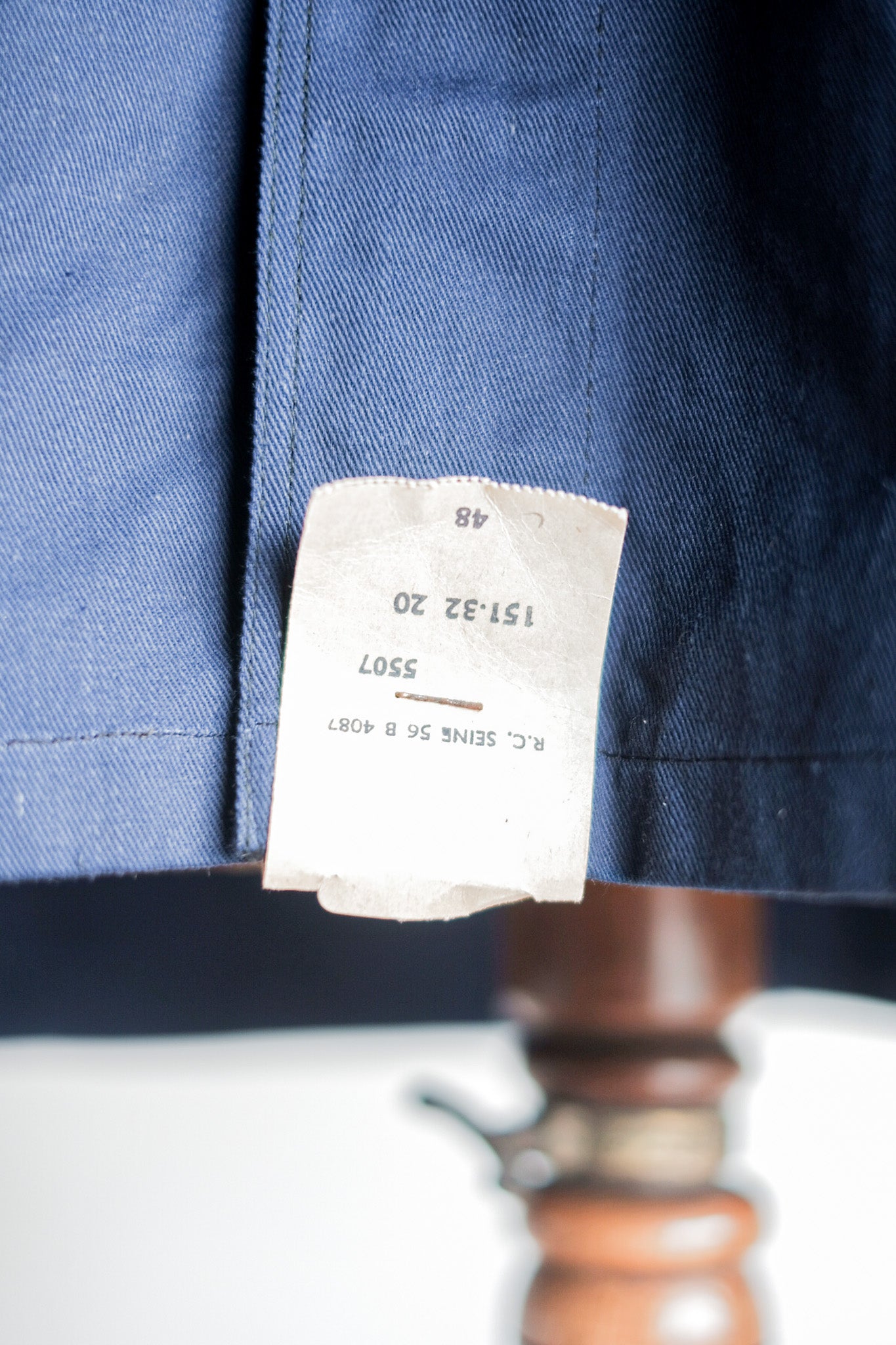 【~50's】French Vintage Blue Cotton Twill Work Jacket "Dead Stock"