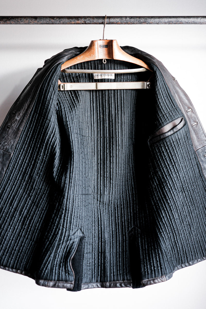 [~ 90's] Old Emporio Armani Stand Jacket หนังขนาด 48