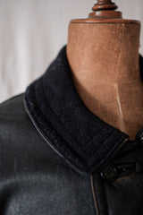 [~ 40's] แจ็คเก็ตหนัง le Corbusier French Vintage Jacket "Collar Wool"