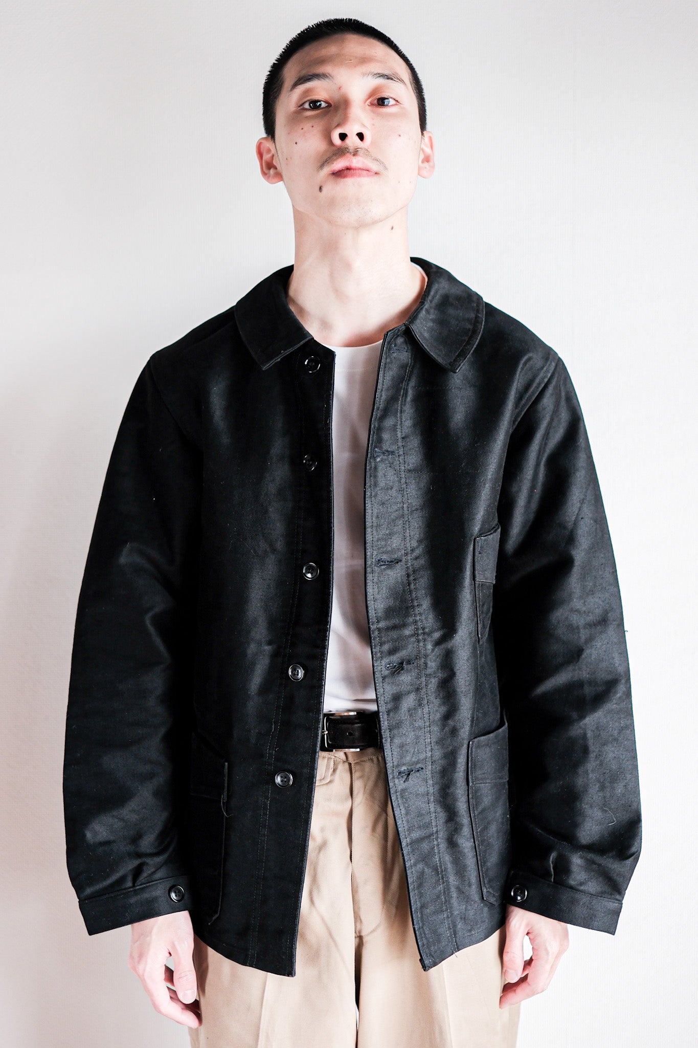 ［~50's］French Vintage Black Moleskin Work Jacket "Dead Stock"