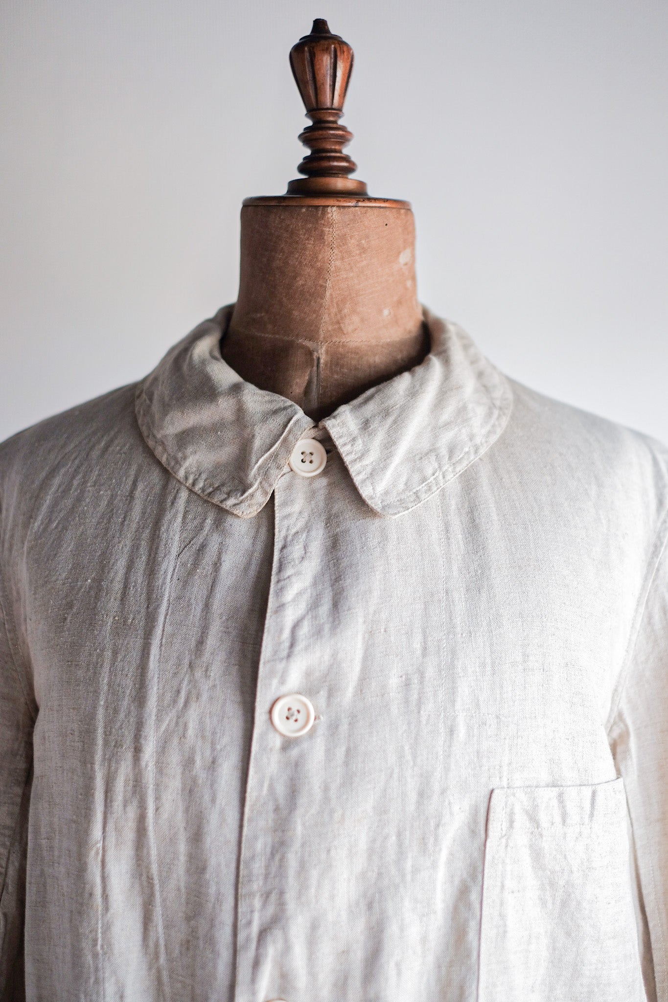 30's] French Vintage Linen Work Coat