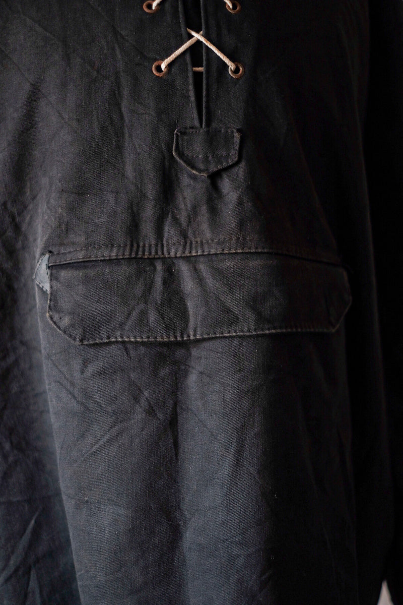 [~ 40's] British Vintage Black Cotton Anorak