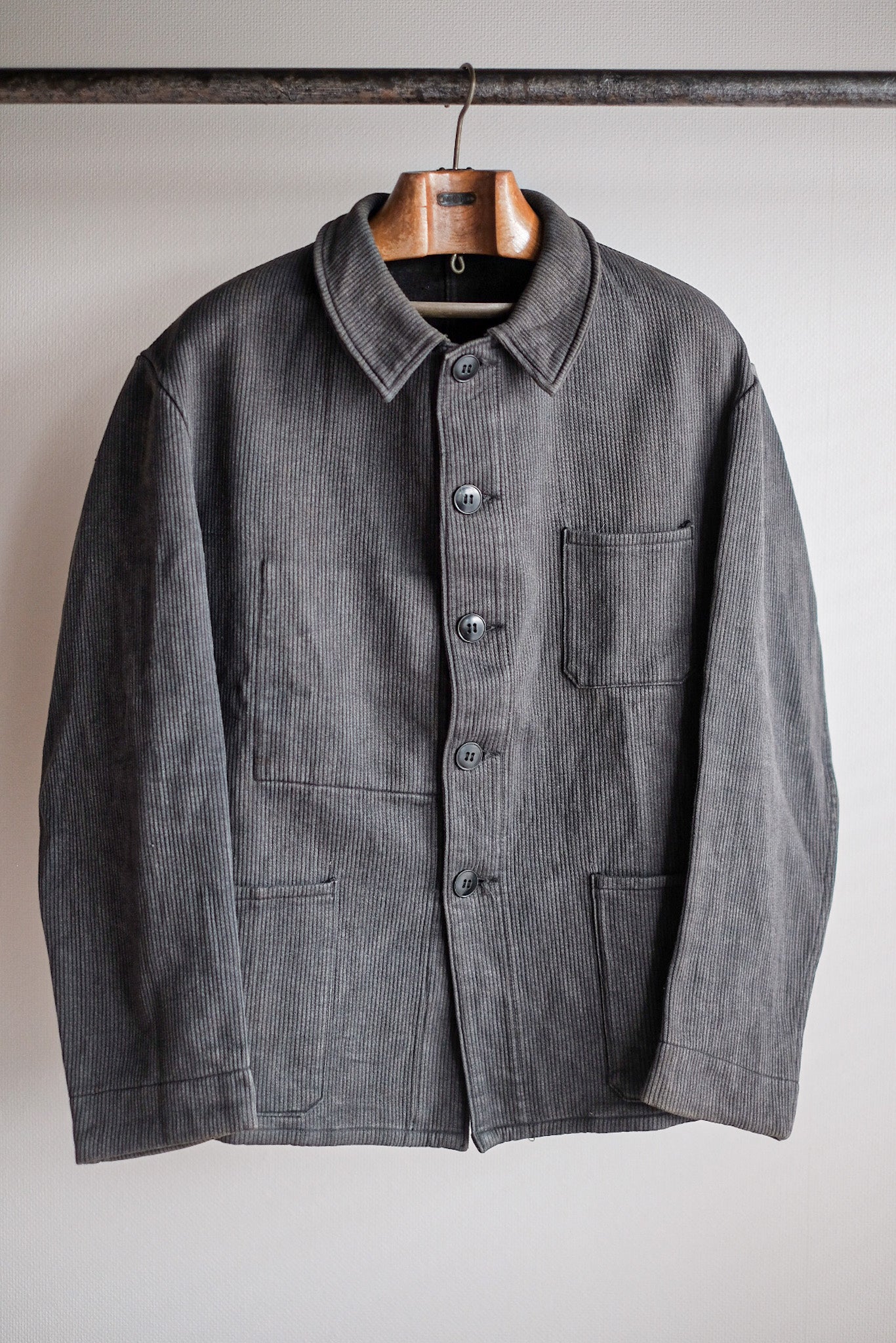 ［~50’s］French Vintage Gray Cotton Pique Work Jacket