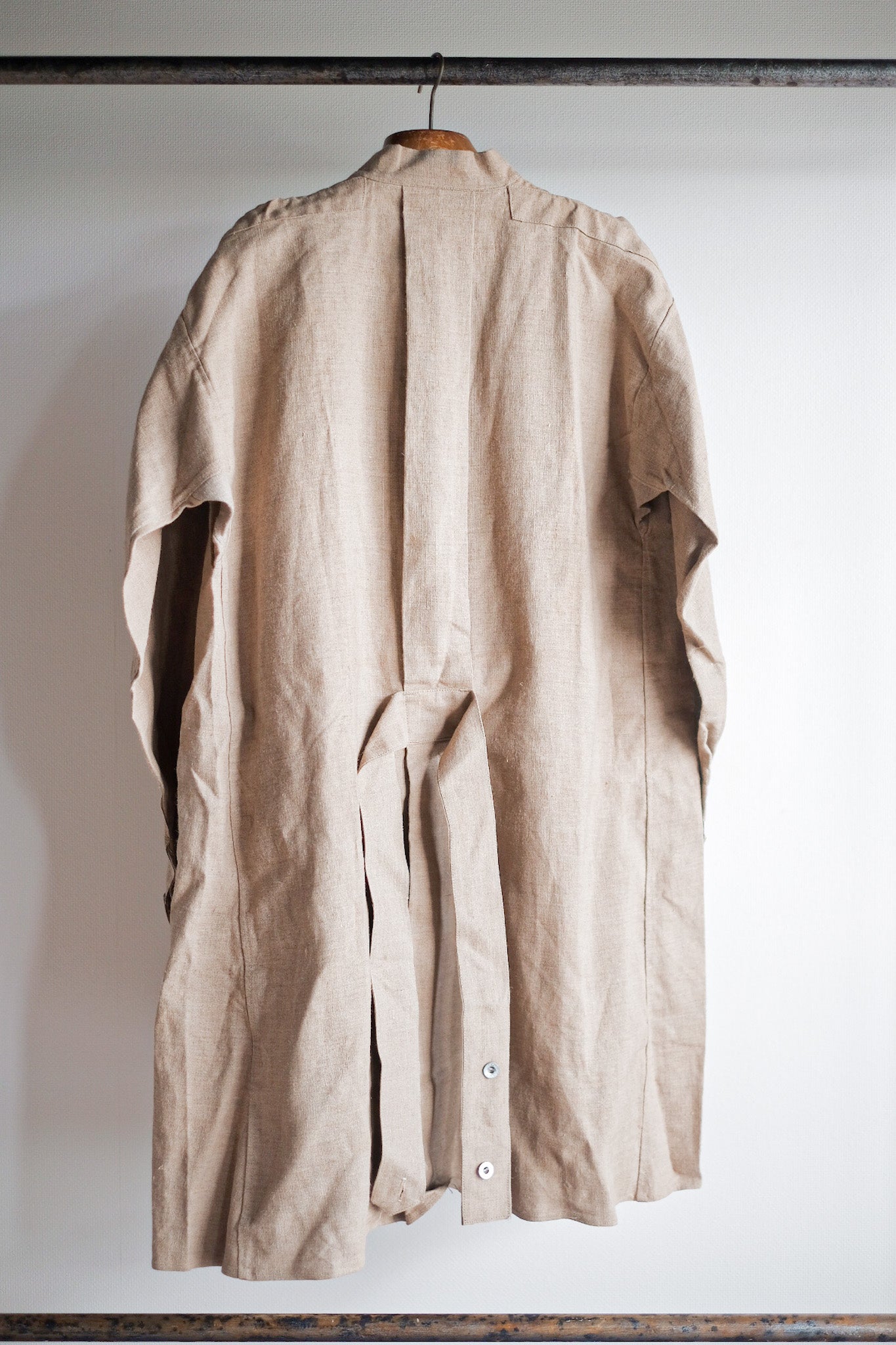 ［~50's］French Army Bourgeron Linen Smock Hospital Military "Dead Stock"