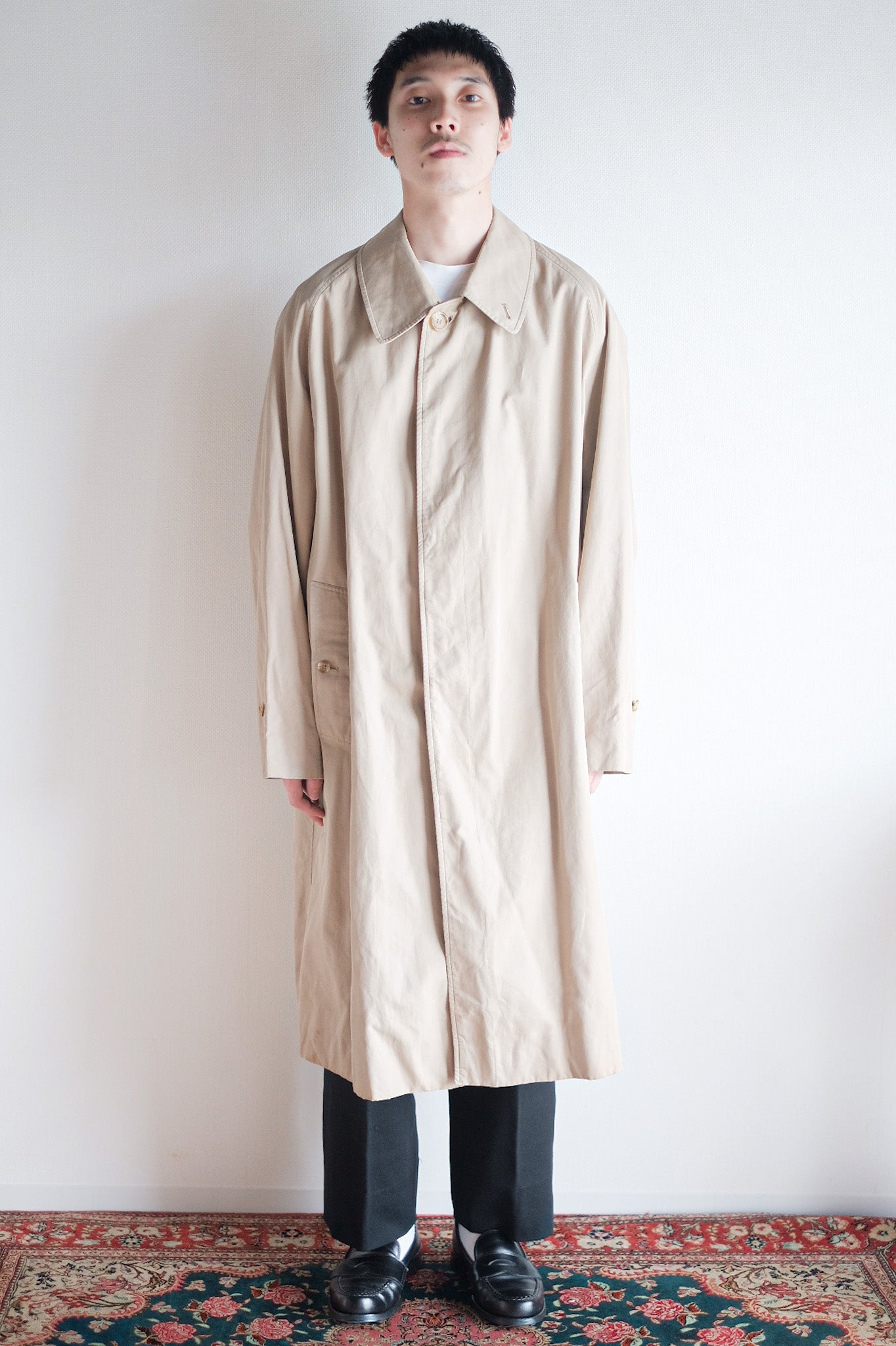 70's] Vintage Burberry Single Raglan Balmacaan Coat C100