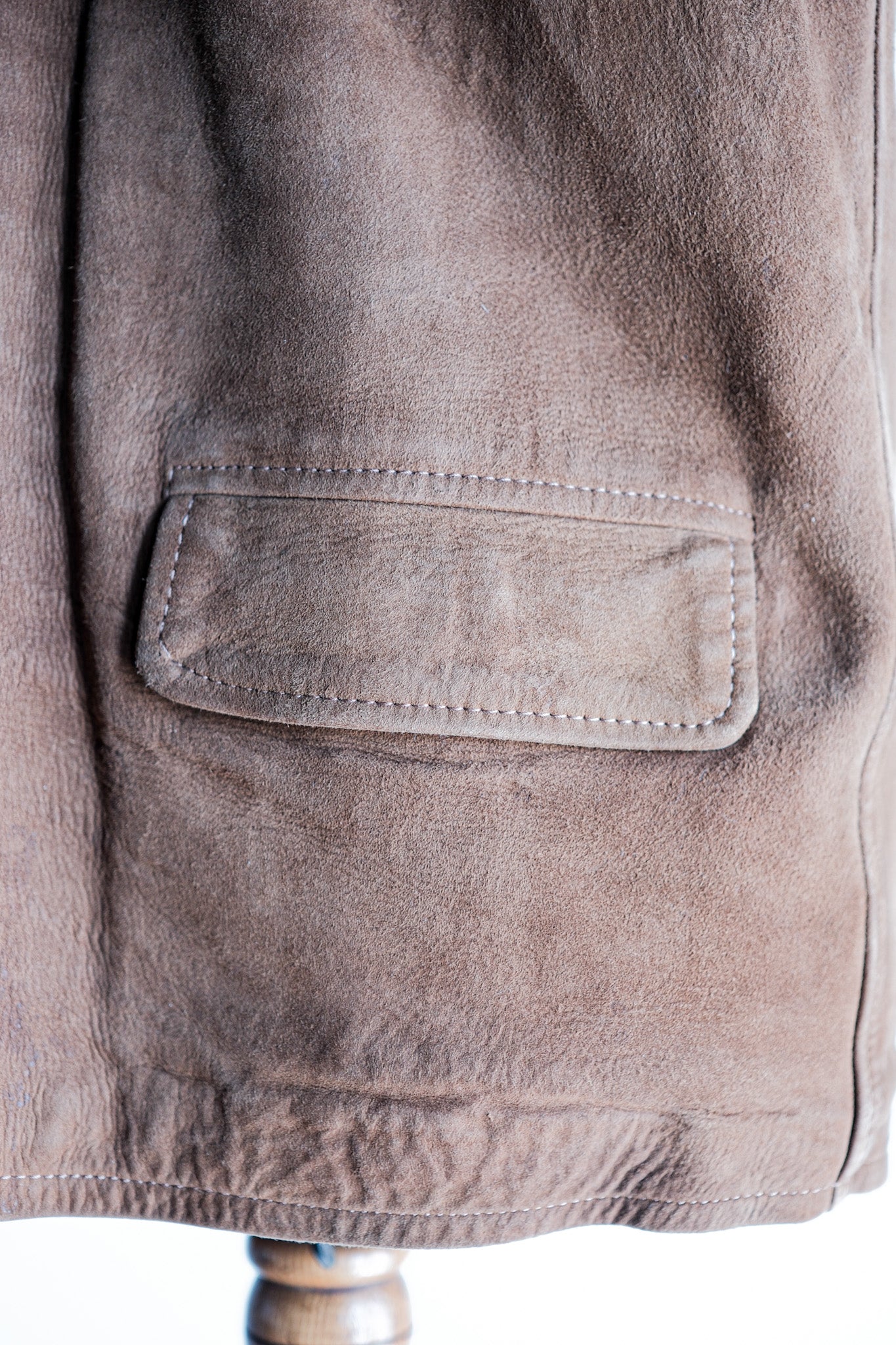 ［~60's］French Vintage Brown Suede Zip Up Jacket