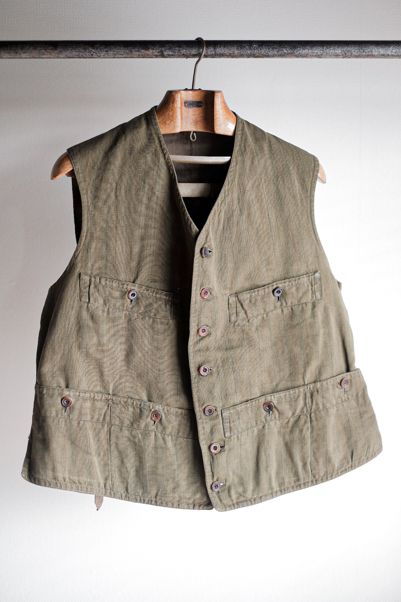 ［~20's］French Vintage Moss Green Hunting Gilet & Jodhpurs "Au Louvre"