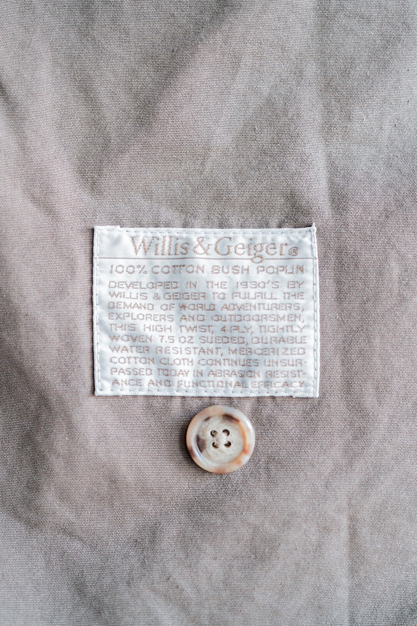 [〜90年代] Willis＆Geiger Bush Poplin Safplin夾克大小。