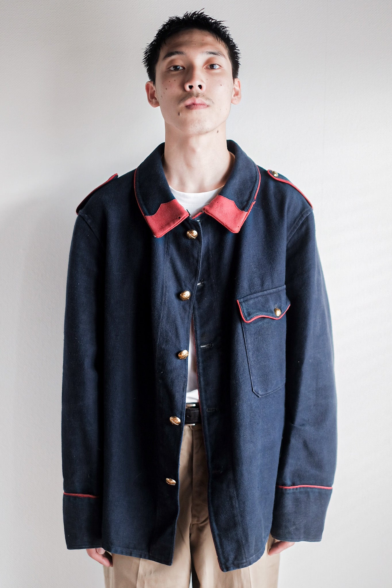 ［~30's］French Vintage Indigo Cotton Twill Firefighter Jacket