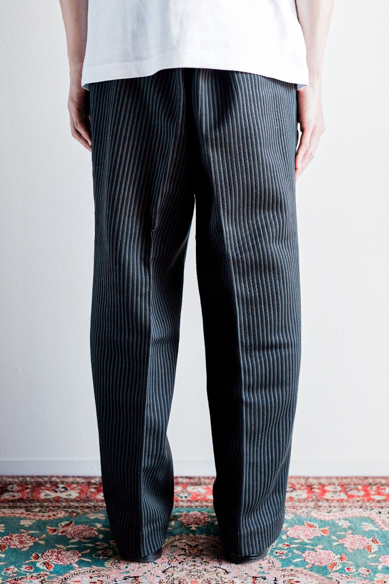 ［~30's］French Vintage Cotton Pique Striped Work Pants "Dead Stock"