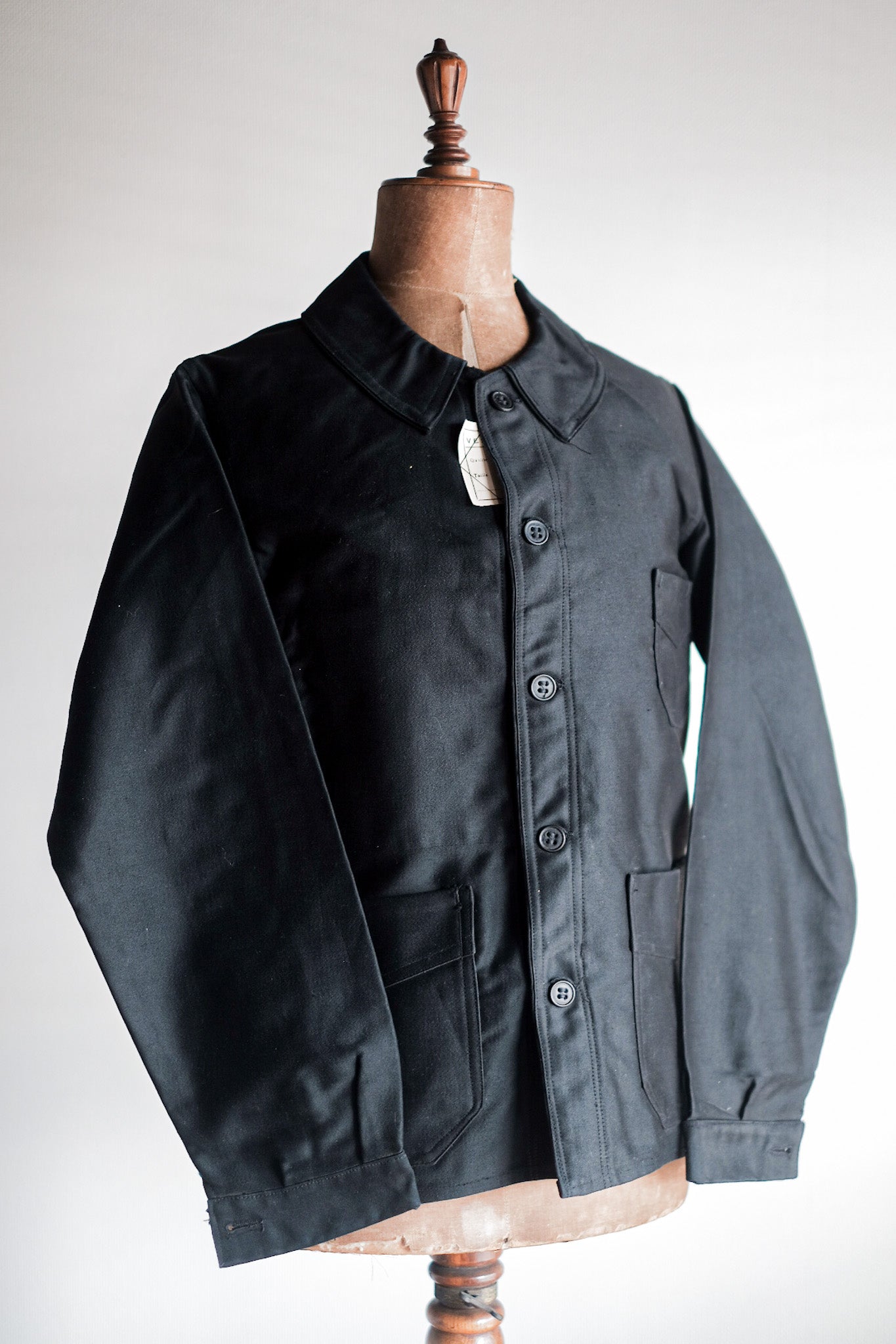 [〜30年代]法國復古黑色摩爾斯金鞋夾克“死庫存”