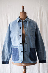【~50's】French Vintage Blue Moleskin Work Jacket "Le Mont St. Michel"