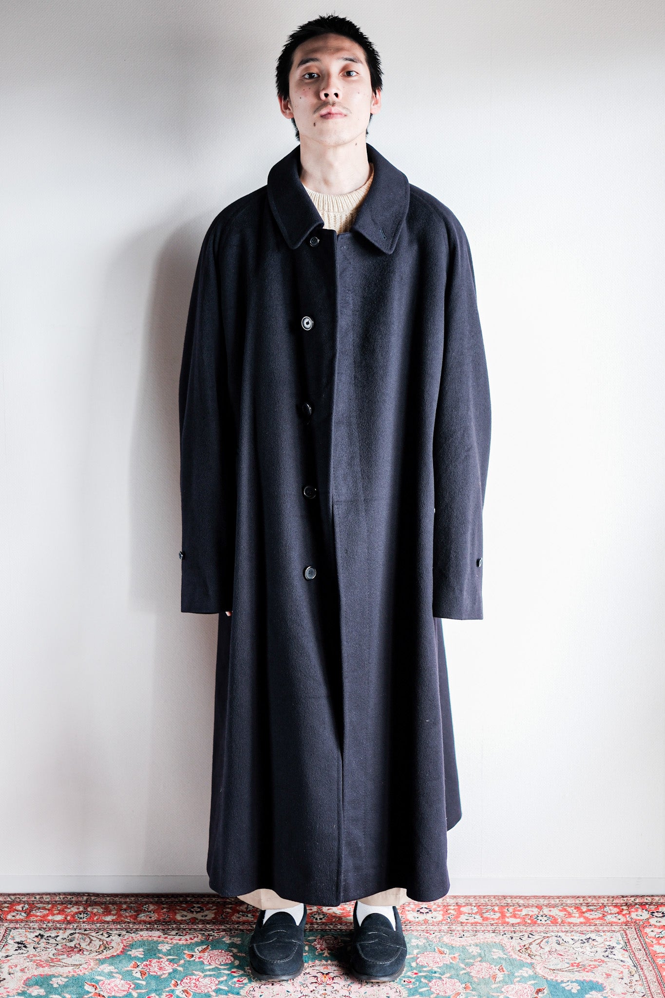［~90's］Vintage Burberry's Single Raglan Balmacaan Coat Size.60RX "PURE CASHMERE"