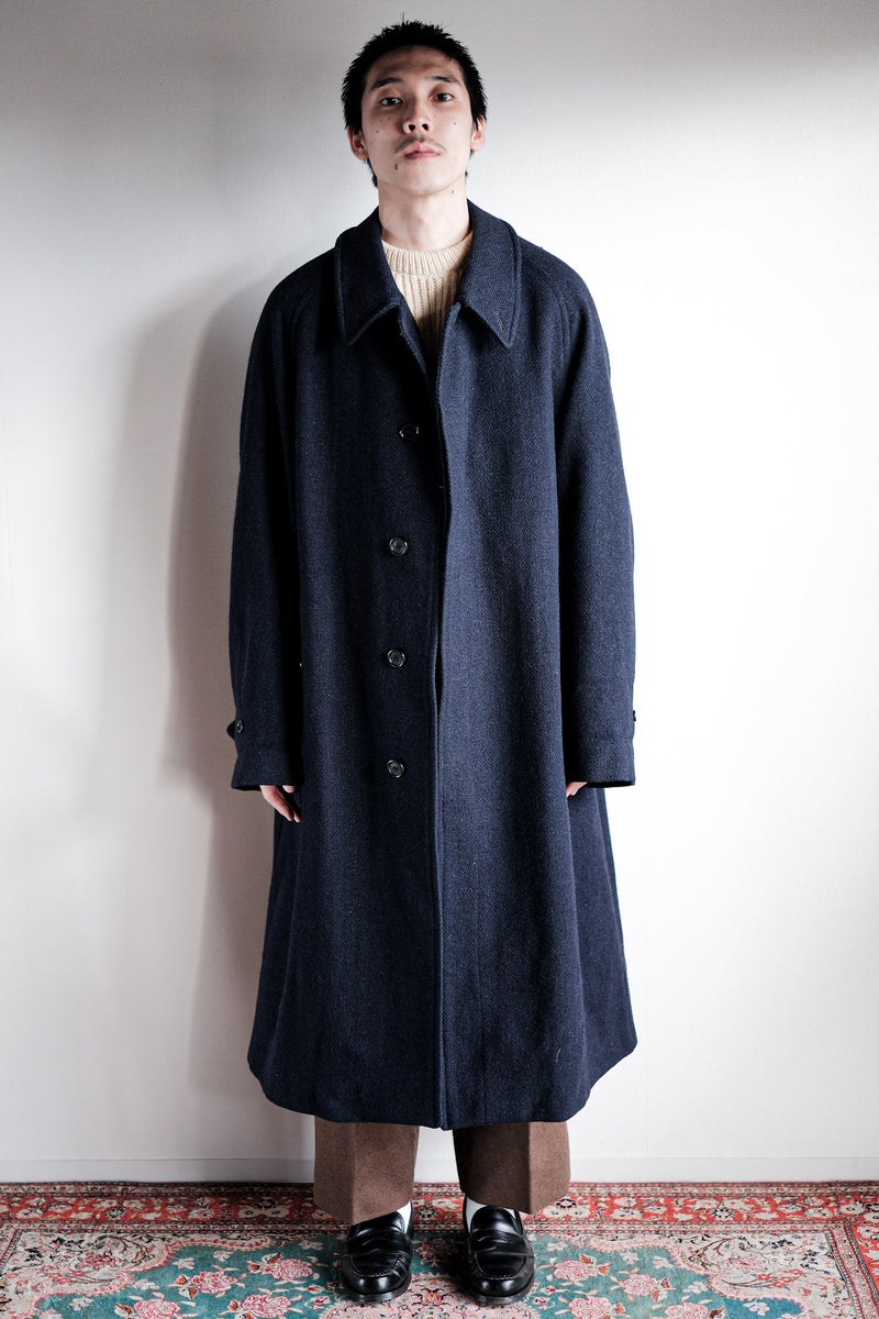 【~80's】Vintage Burberry's Single Raglan Balmacaan Coat Size.54RL "HARRIS TWEED" "Kraft 別注"