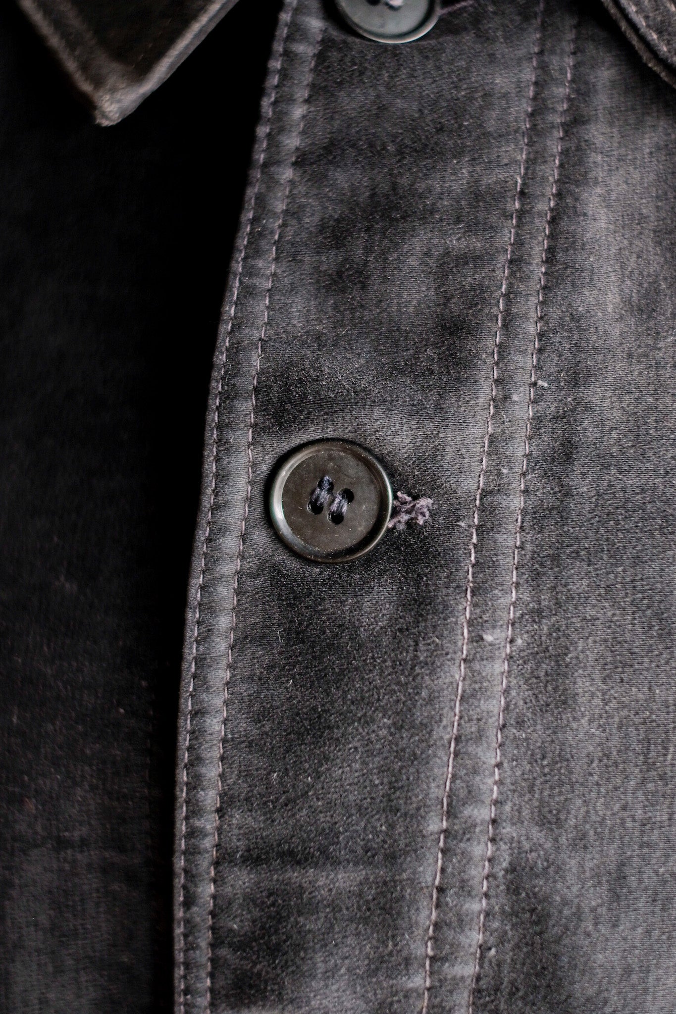 ［~40's］French Vintage Black Moleskin Work Jacket "Le Mont St. Michel"