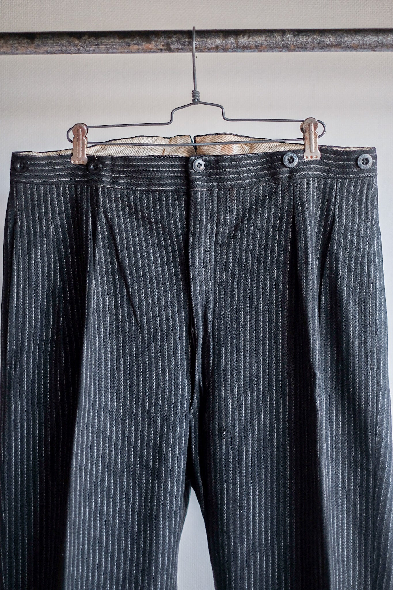 ［~30's］French Vintage Wool Striped Work Pants