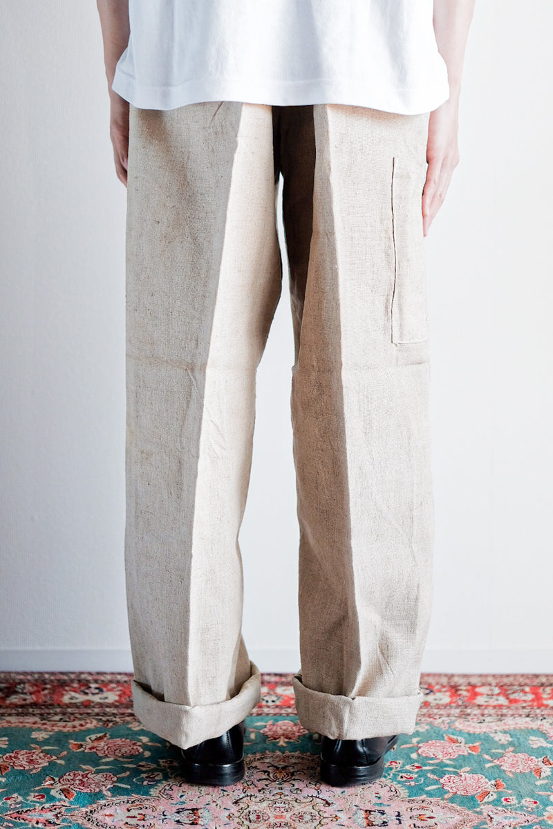 【~40's】German Army Linen Trousers "Dead Stock"