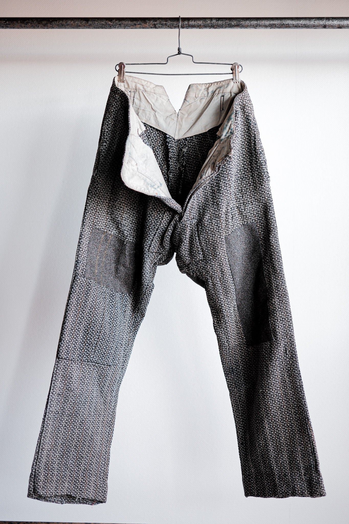 【~20's】French Vintage Homemade Wool Work Pants "Patchwork"