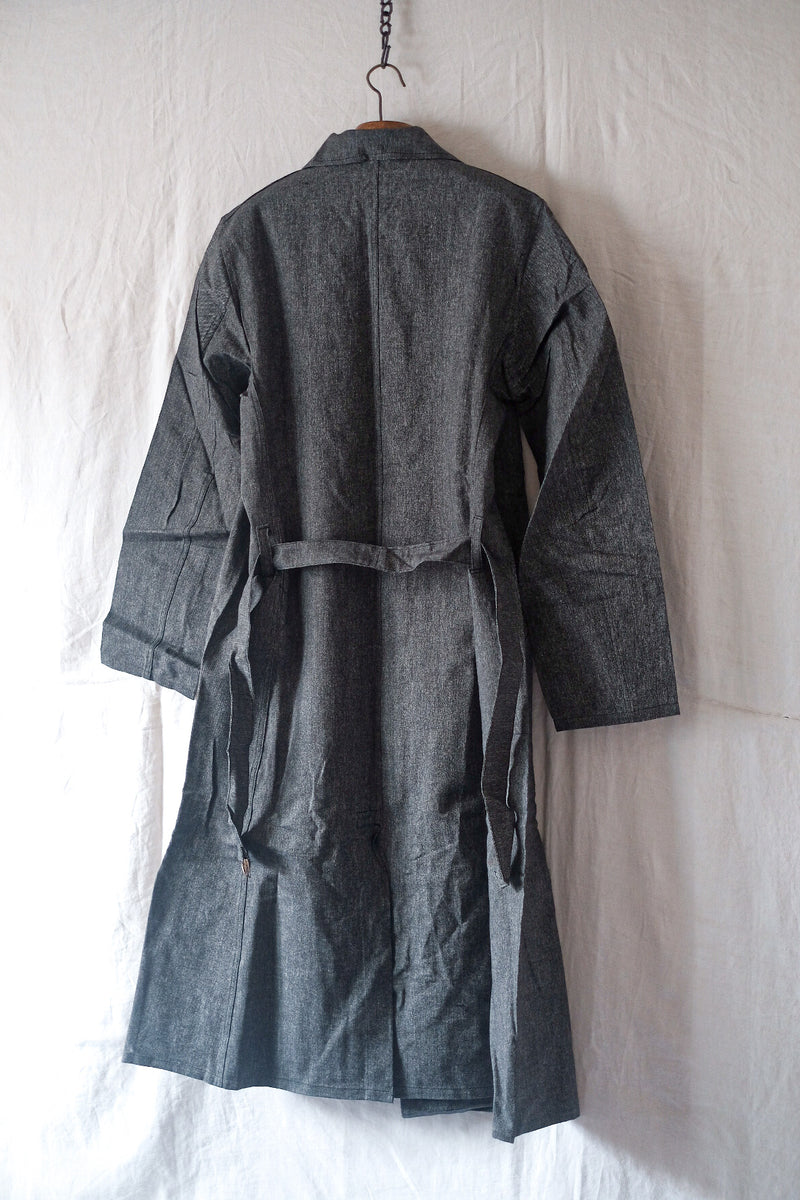 [~ 50's] French Vintage Black Chambray Atelier Coat "Dead Stock"