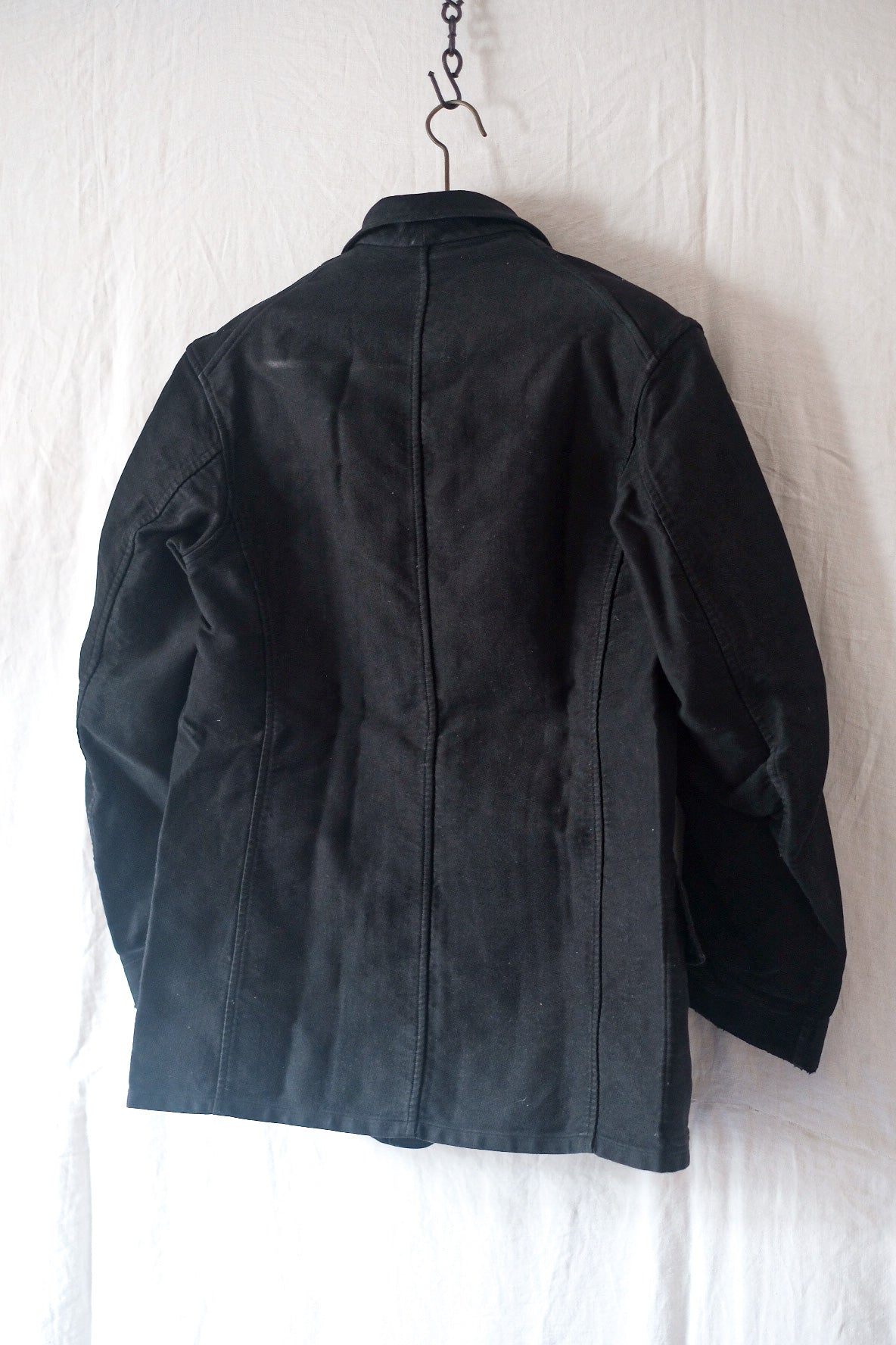 [〜50年代]法國復古黑色摩爾金工作夾克