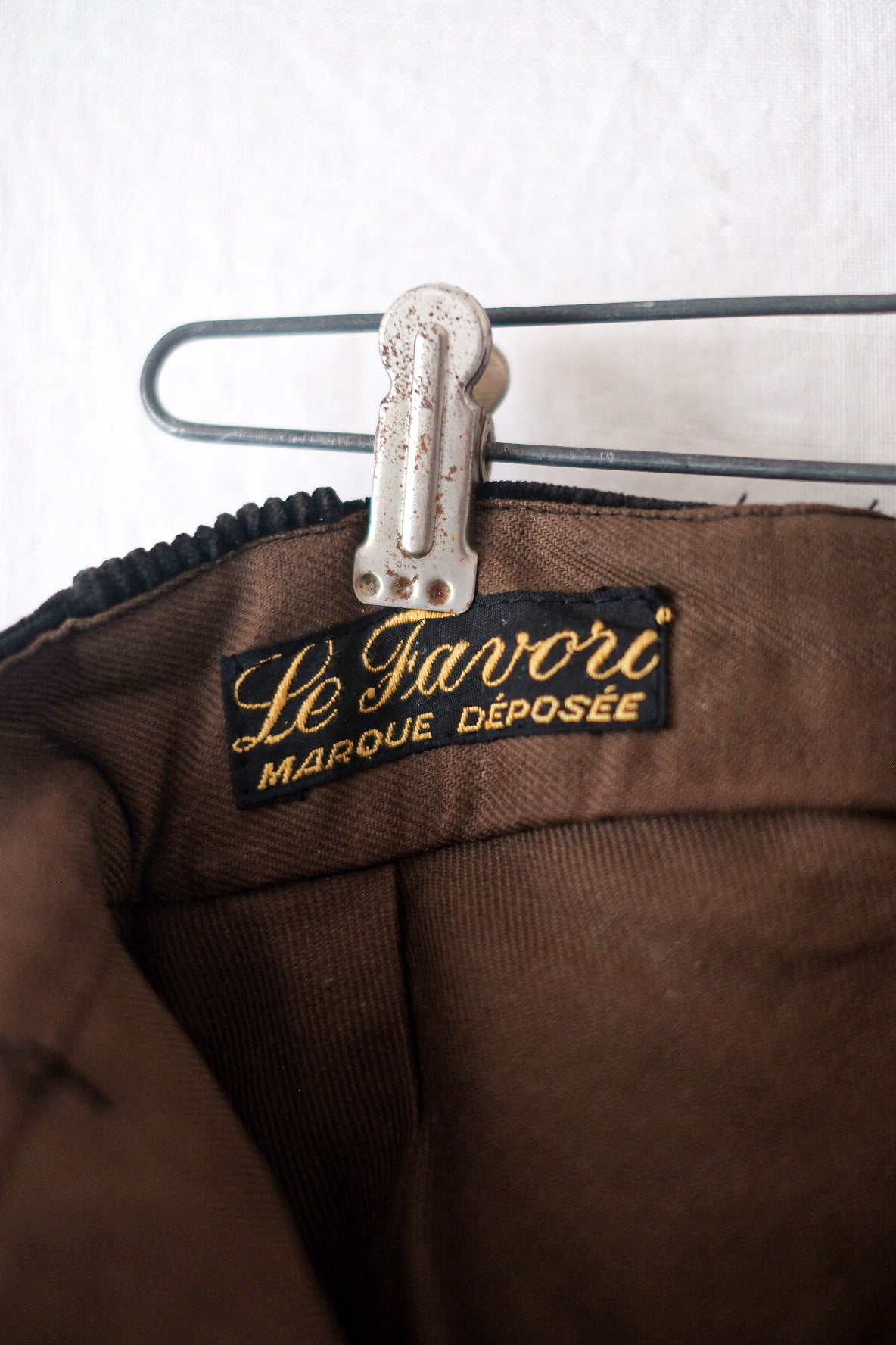 【~40's】French Vintage Dark Brown Corduroy Work Pants "Dead Stock"