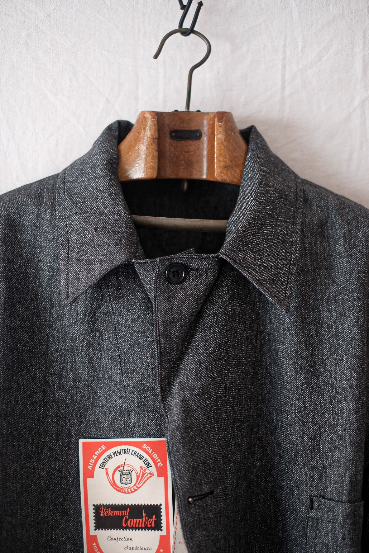 【~50's】French Vintage Black Chambray Atelier Coat “Dead Stock”