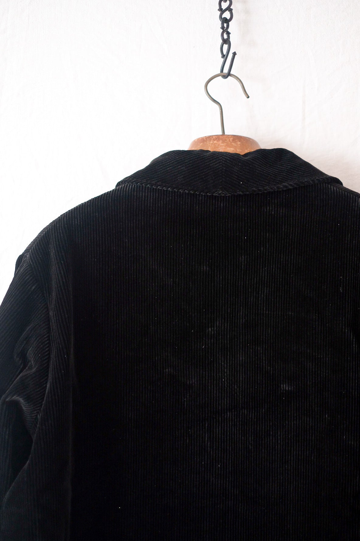 [~ 40 '] 프랑스 빈티지 블랙 코듀로이 사냥 재킷 "데드 스톡"